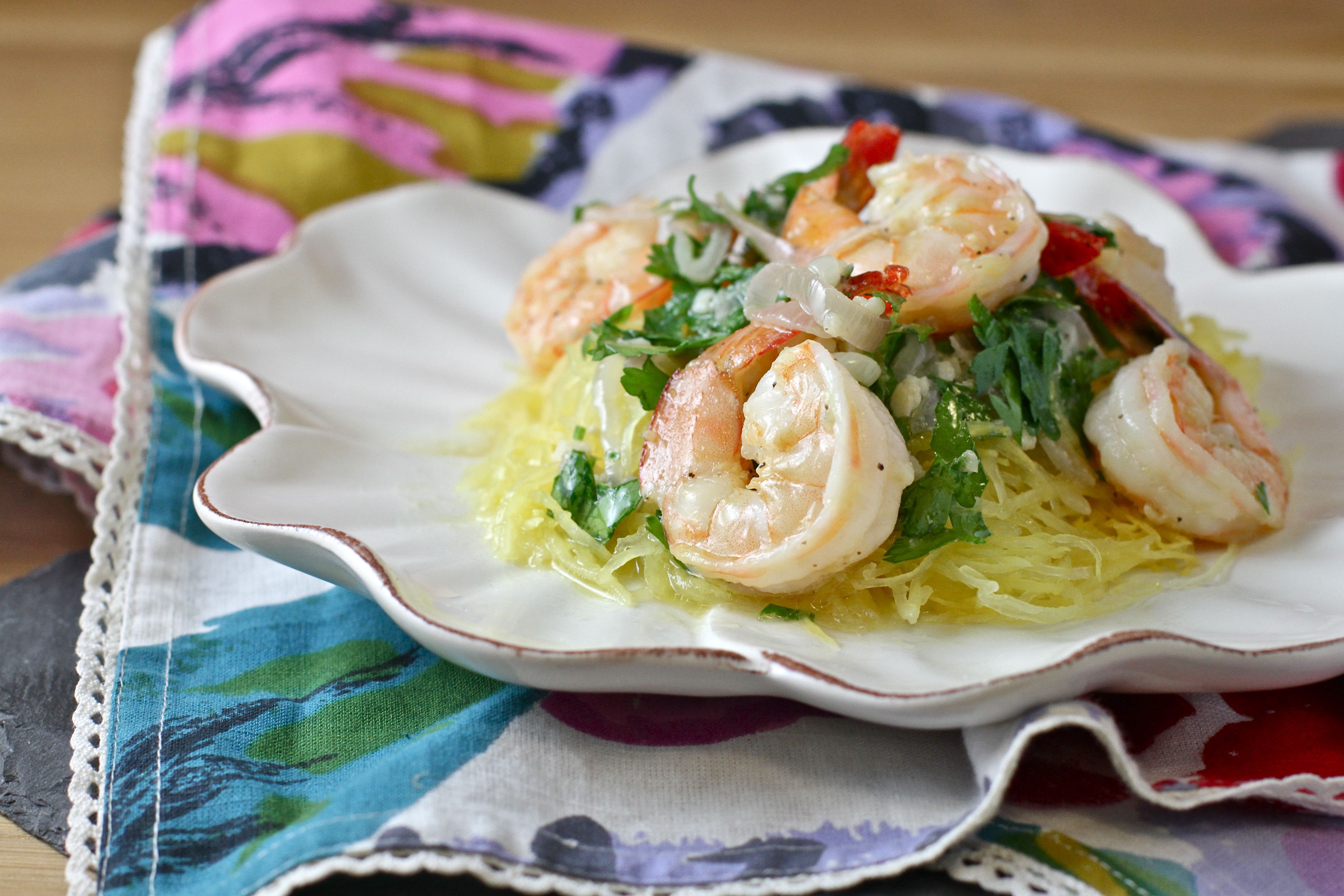 Spaghetti Squash Shrimp Scampi | FoodFash