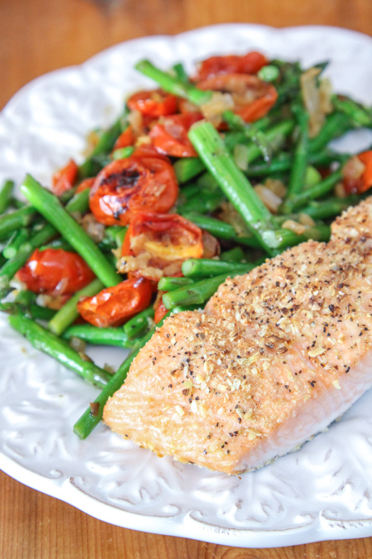 Broiled Salmon with Veggies