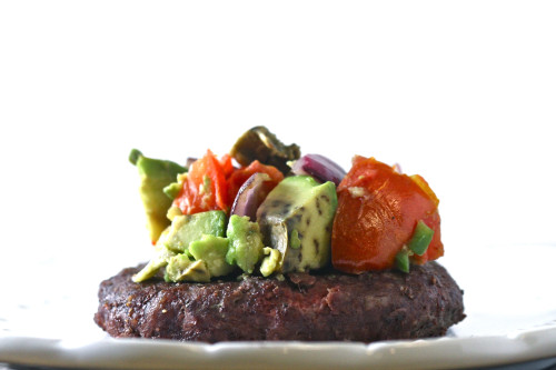 Bison Burger with Grilled Guac