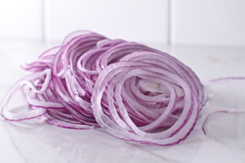 Mandolin Sliced Red Onions