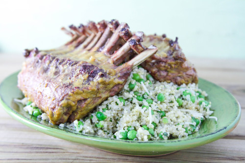 French Rack of Lamb with Mint Pea Quinoa
