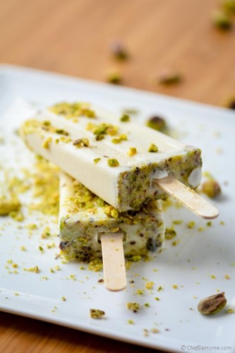 Black Pepper & Pistachio Popsicles via Chef de Home