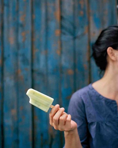 Honeydew-and-Cream Ice Pops with Pistachios via Martha Stewart