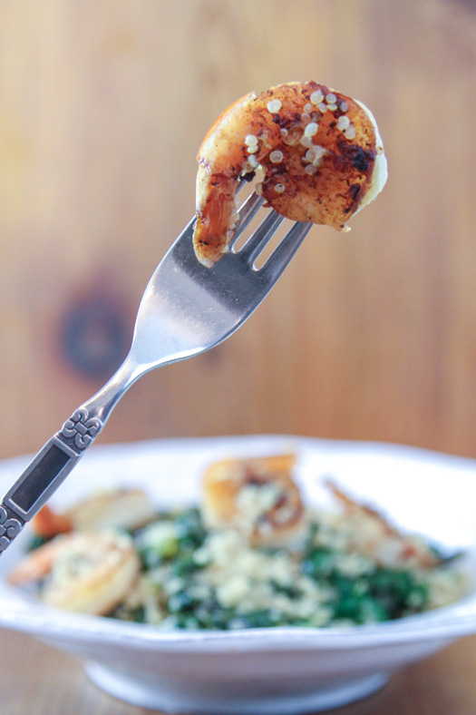 Shrimp with Quinoa and Kale