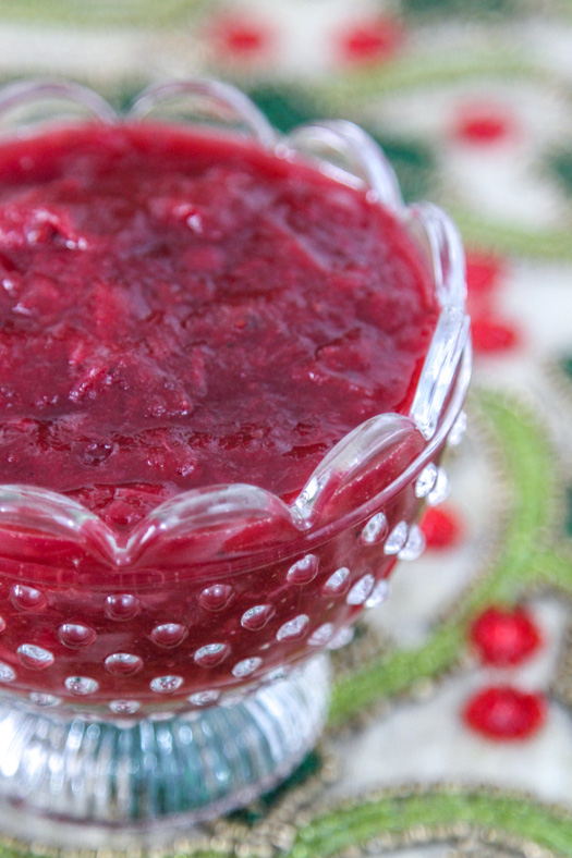 Slow Cooker Cranberry Rhubarb Sauce